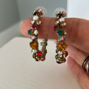 Bejeweled hoops bought at Bloomingdales